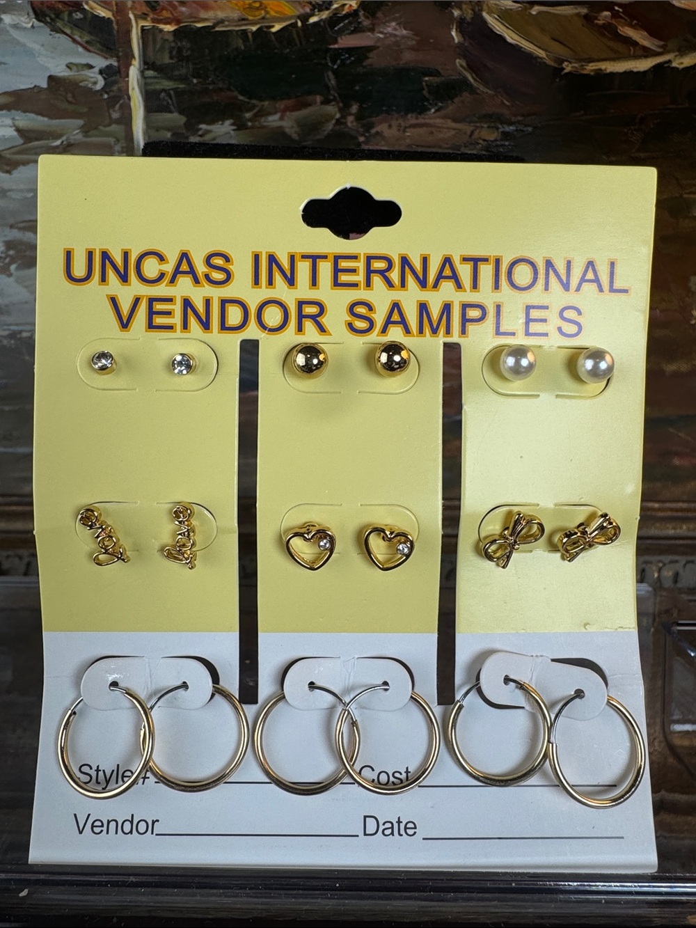 0783-UNCAS International Gold-Tone Earring Set -‎ Multi Pair